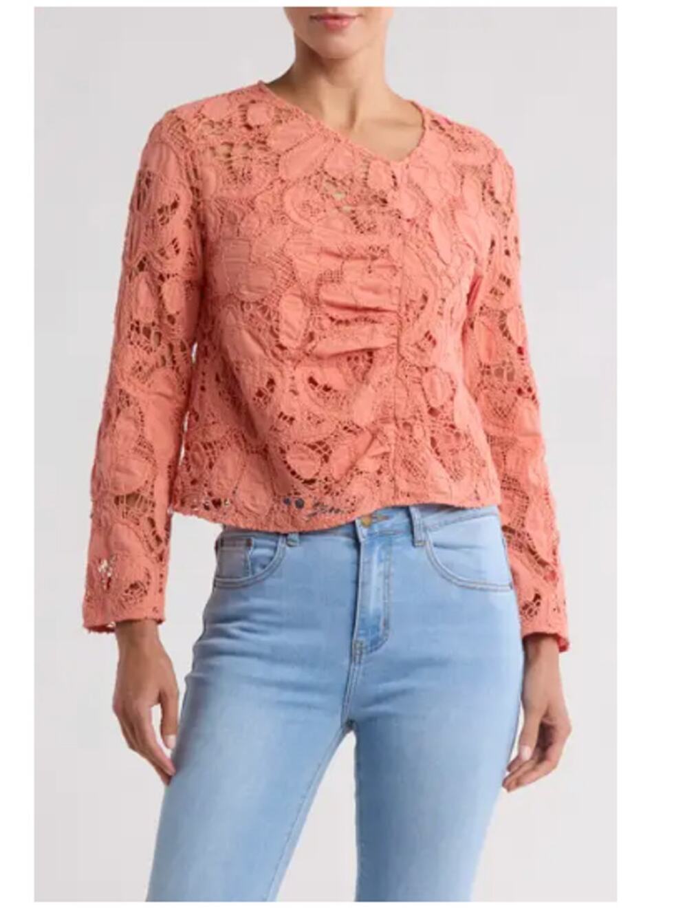 JOIE Leith Lace Cotton Top NEW Small DUSTY BLOOMING DAHLIA- Boho/ Cottage